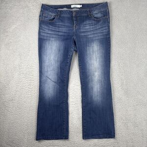 Torrid Jeans Womens Size 16T Blue Whisker Straight Mid Rise Boyfriend Cut